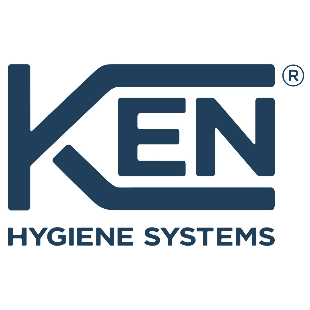 KEN Hygiene Systems blå logo på hvid baggrund