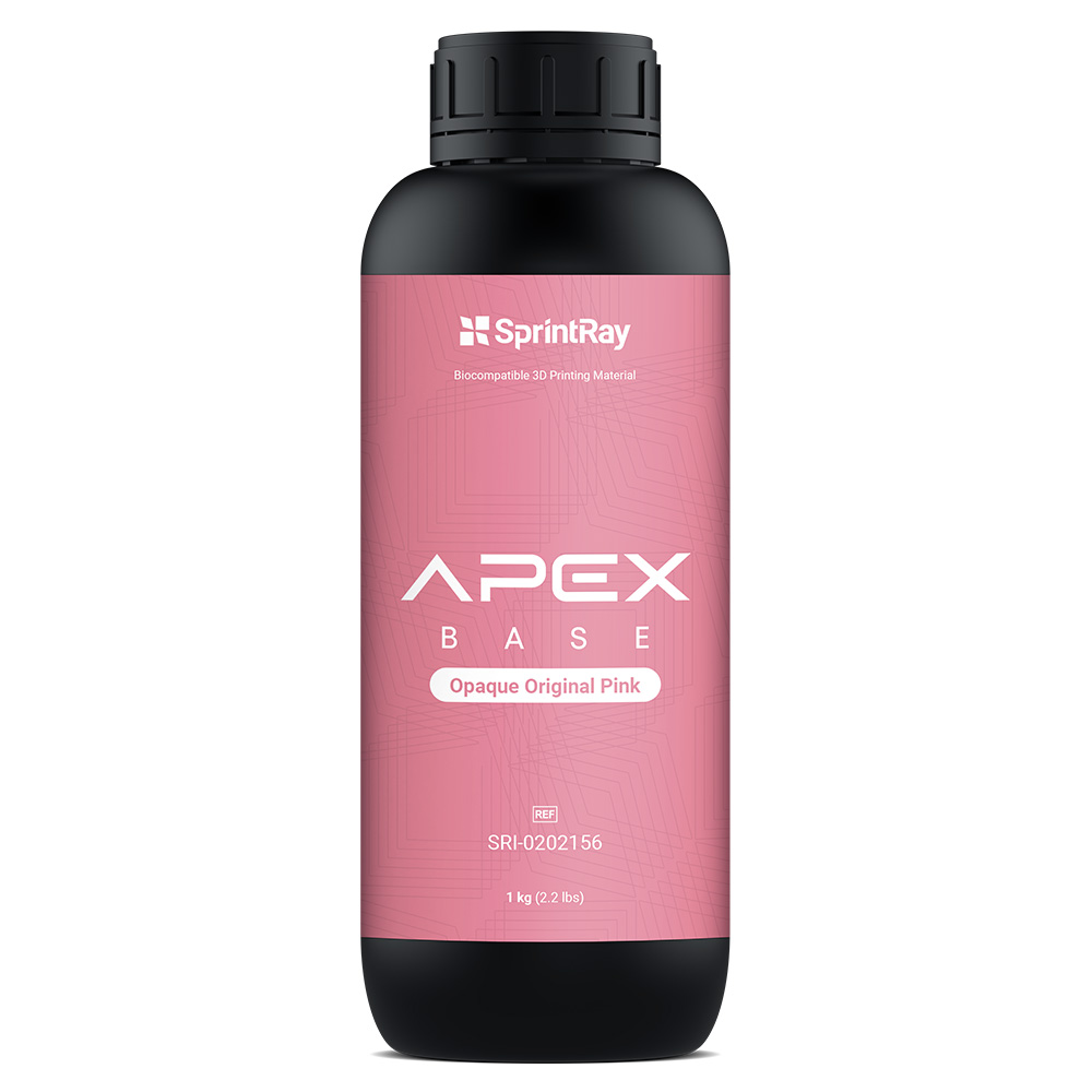 Flaske med SprintRay APEX Base Opaque Original Pink