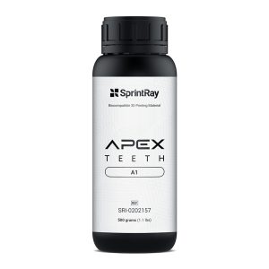Flaske med SprintRay Apex Teeth A1 resin