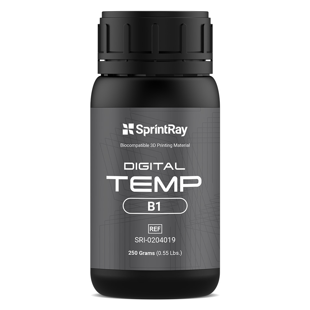 SprintRay 250g flaske med DigitalTemp B1 resin